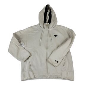 Under Armour Sweatshirt Women's Size S White Project Rock Charged Cotton Fleece